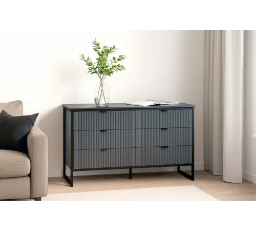 Комод 6 ящ "Нора" спальня Графит