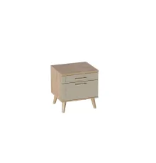 МГ Спальня "Гавана" Тумба с двумя ящиками (502*402*536) (Дуб светлый натуральный/Светло-серый софт)