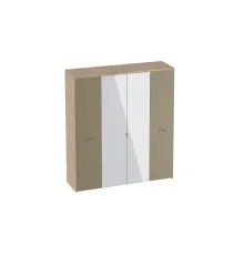 МГ Спальня "Гавана" Шкаф четырехдверный (1854*544*2230) (Дуб светлый натуральный/Светло-серый софт)