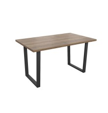 Л  "FIT" 1400 Стол раздвижной 1400(1800)*750*850 (дуб Галифакс Табак / черный)