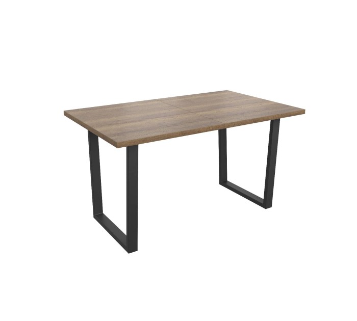 Л  "FIT" 1400 Стол раздвижной 1400(1800)*750*850 (дуб Галифакс Табак / черный)