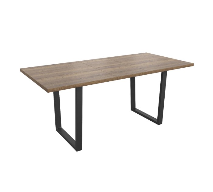 Л  "FIT" 1400 Стол раздвижной 1400(1800)*750*850 (дуб Галифакс Табак / черный)