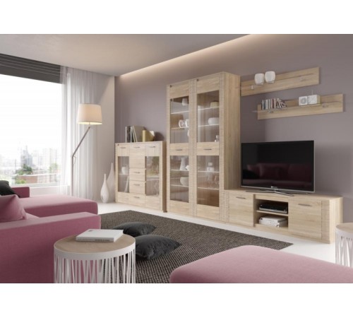 МГ Гостиная "Элана" Комод с баром (1400*410*1180) (Дуб сонома)