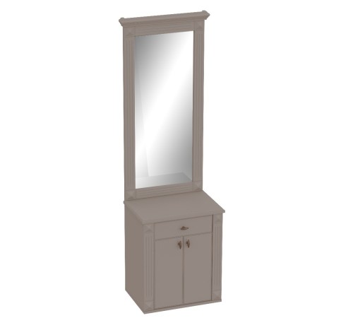 МГ Прихожая "Лилль-2" Тумба с зеркалом 600 (660*440*2110) (Эмаль мокко/Орегон деним)-20% до 31.12