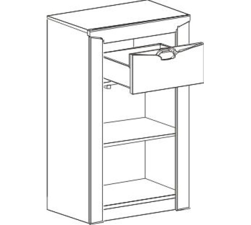 МГ Прихожая "Соренто" Тумба с дверцей и ящиком (600*385*985)(Дуб бонифаций/Кофе структурный мат)
