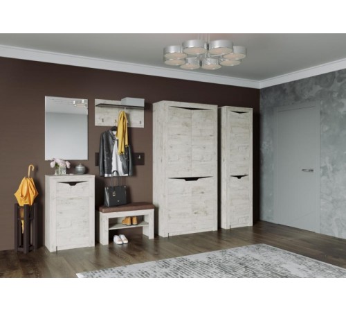 МГ Прихожая "Соренто" Тумба с дверцей и ящиком (600*385*985) (Дуб стирлинг/Кофе структурный мат)СНЯТ