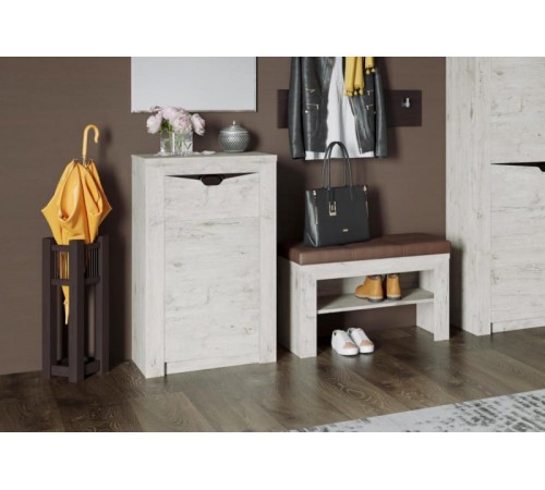 МГ Прихожая "Соренто" Тумба с дверцей и ящиком (600*385*985) (Дуб стирлинг/Кофе структурный мат)СНЯТ