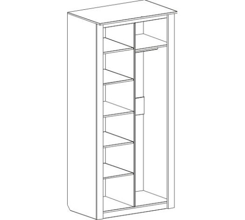 МГ Спальня "Элана" Шкаф двухдверный (1010*645*2185) (Дуб сонома)