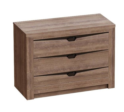 МГ Спальня "Соренто" Комод с тремя ящиками (1070*440*750) (Дуб Стирлинг/Кофе матовый)