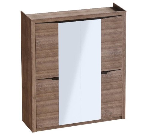 МГ Спальня "Соренто" Шкаф четырехдверный (1965*545*2200) (Дуб Стирлинг/Кофе матовый)