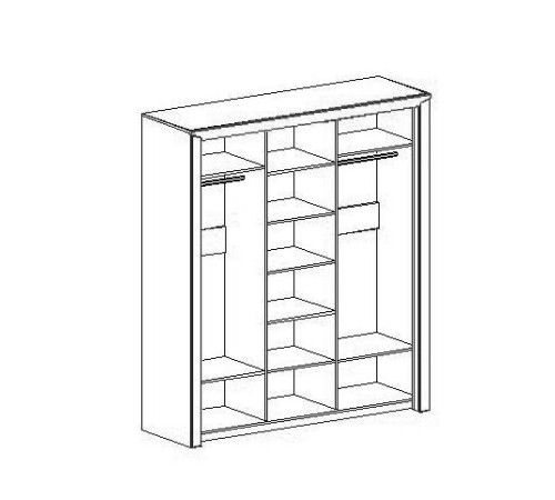 МГ Спальня "Соренто" Шкаф с раздвижными дверями (1940*620*2200) (Дуб Стирлинг/Кофе матовый)