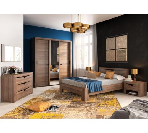 МГ Спальня "Соренто" Шкаф с раздвижными дверями (1940*620*2200) (Дуб Стирлинг/Кофе матовый)