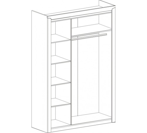 МГ Спальня "Соренто" Шкаф трехдверный (1520*545*2200) (Дуб Стирлинг/Кофе матовый)