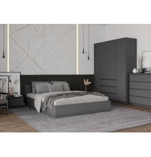 МС Мори Кровать КРМ 1600.1/1 (МП/2) Графит