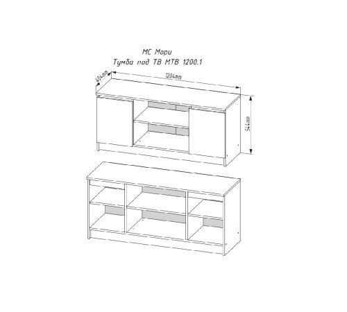 МС Мори Тумба под ТВ МТВ 1200.1 (МП/3) Белый